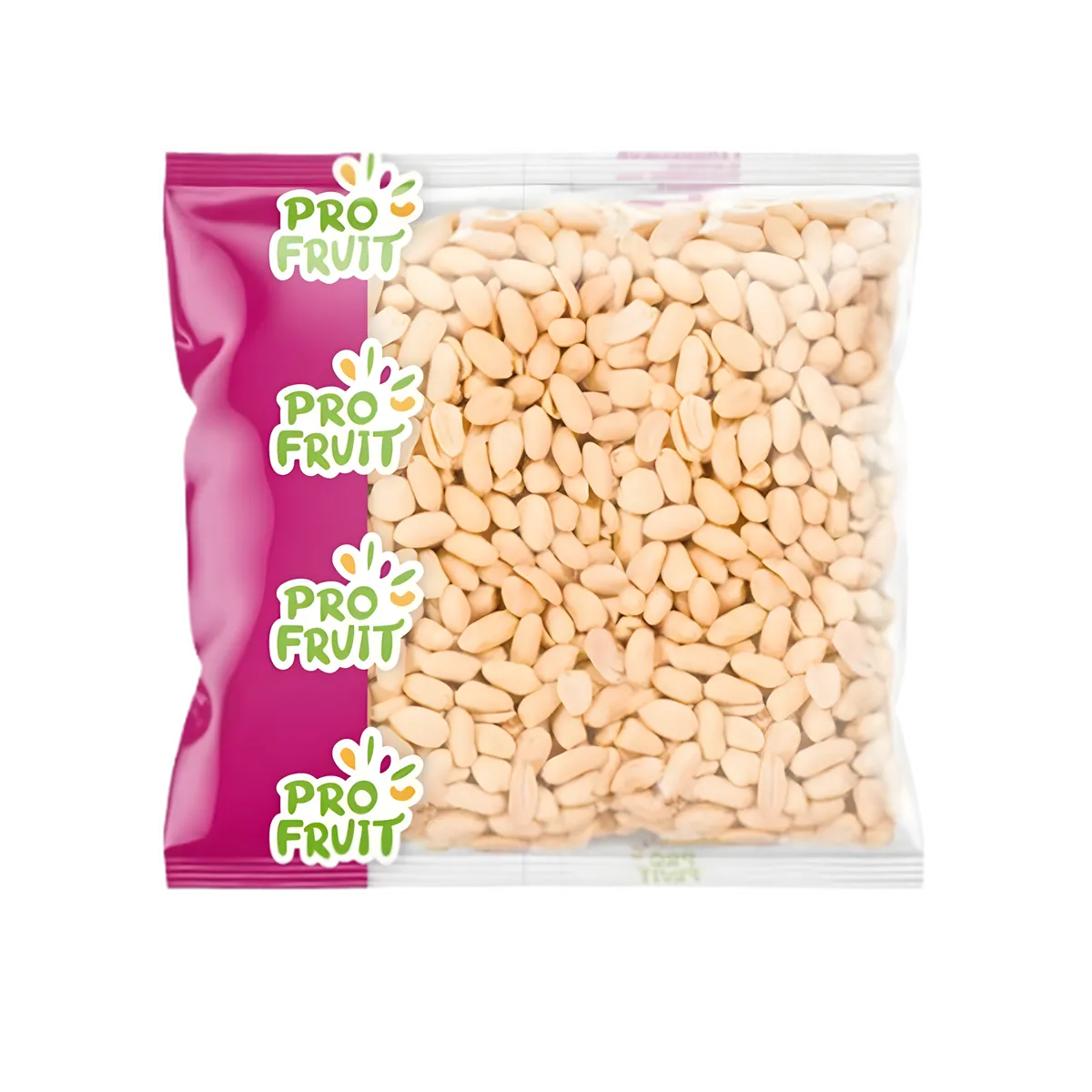 Arachide blanche PROFRUIT en sachet transparent avec logo violet, idéale pour collation croquante ou cuisine maison.